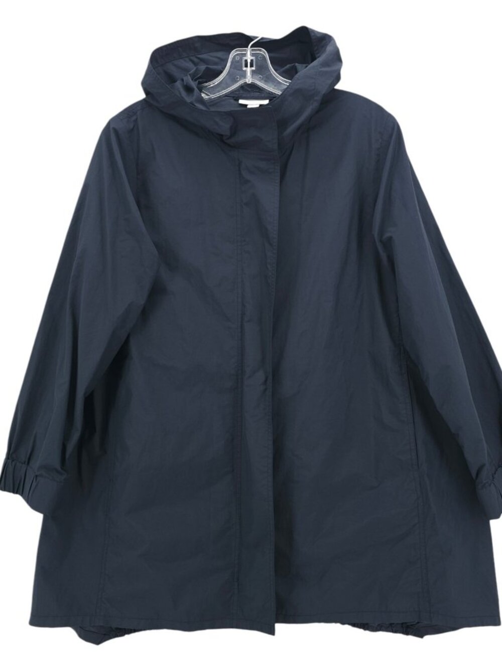 J JILL Hooded Jacket Cotton Nylon Lightweight Oversized Fit SMALL PETITE